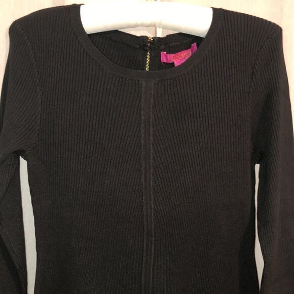 Catherine Malandrino M Green Peplum Knit Ribbed Crewneck Quarter Sleeve Sweater - Picture 3 of 8